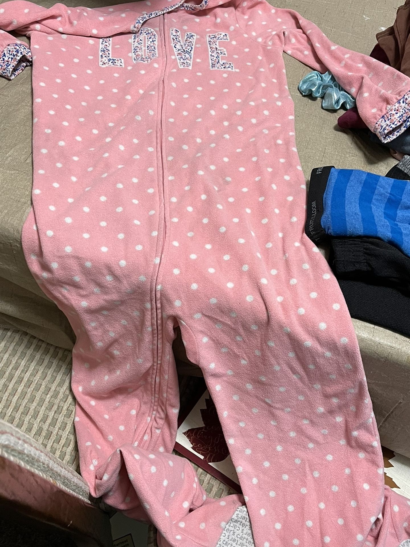 Girls Size 14 Footed Pajamas By Carters