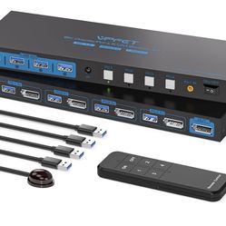 8K@60Hz DisplayPort KVM Switch 4 Computers 1