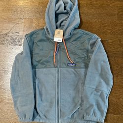 NEW Patagonia Women's Green Gray Microdini Hoody, XS