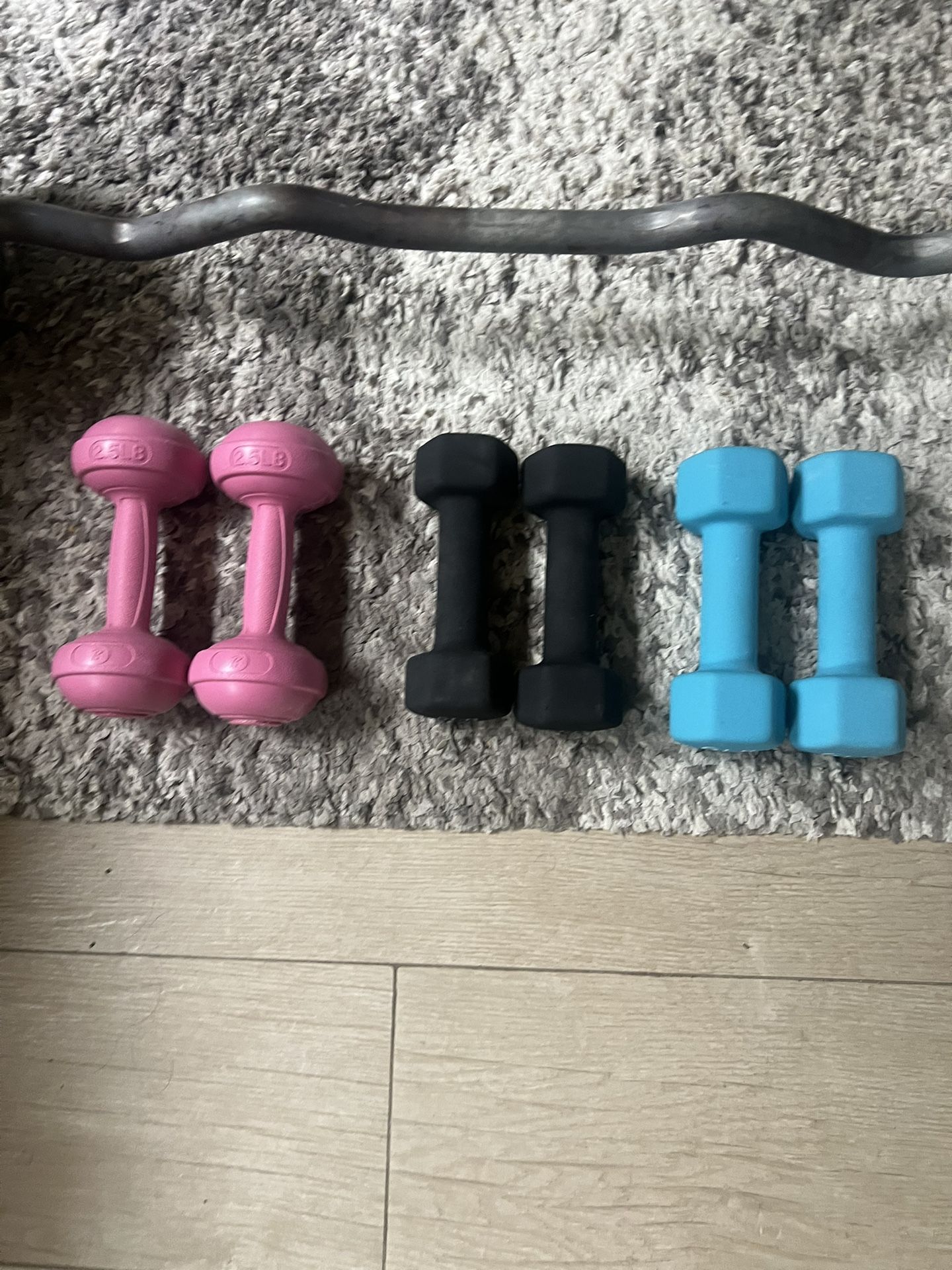 Weights Dumbbells W Curl Bar