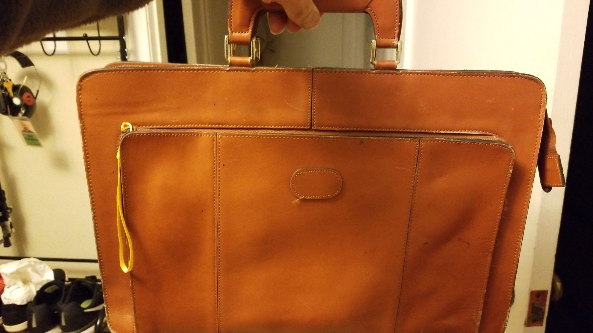 Vintage Geniune Leather briefcase messenger bag