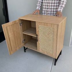 New In Box 31.5x15x33 Inches Tall Entryway Buffet Sideboard Kitchen Cabinet Cupboard Shelf Teak Microwave Stand Shoe Rack Storage