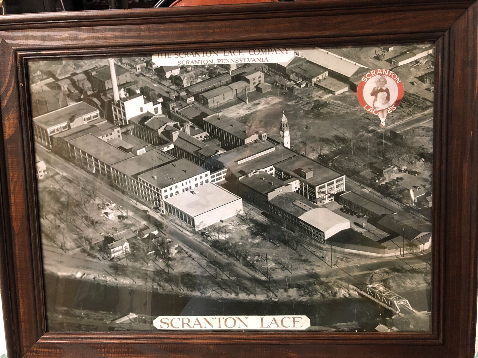 Scranton Lace Aerial View Circa 1940’s Scranton, PA., Print