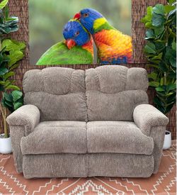 Free Delivery LaZBoy Suede Mocha Electric Recliner Loveseat w/USB port
