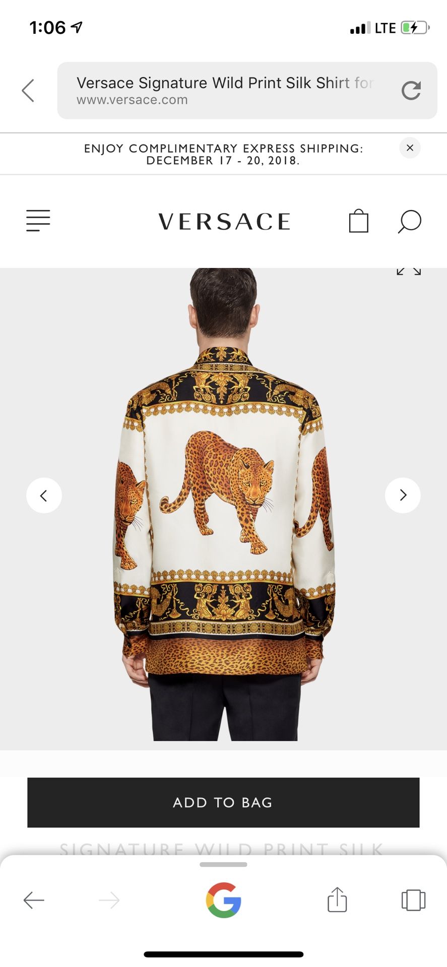 Versace Leopard Silk Shirt