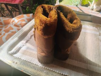 Brown Suede Fur-Lined Winter Boots