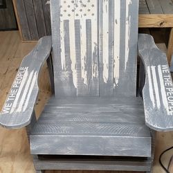 American Flag Adirondack Style Chairs 