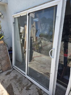 White Vinyl Sliding Patio Door