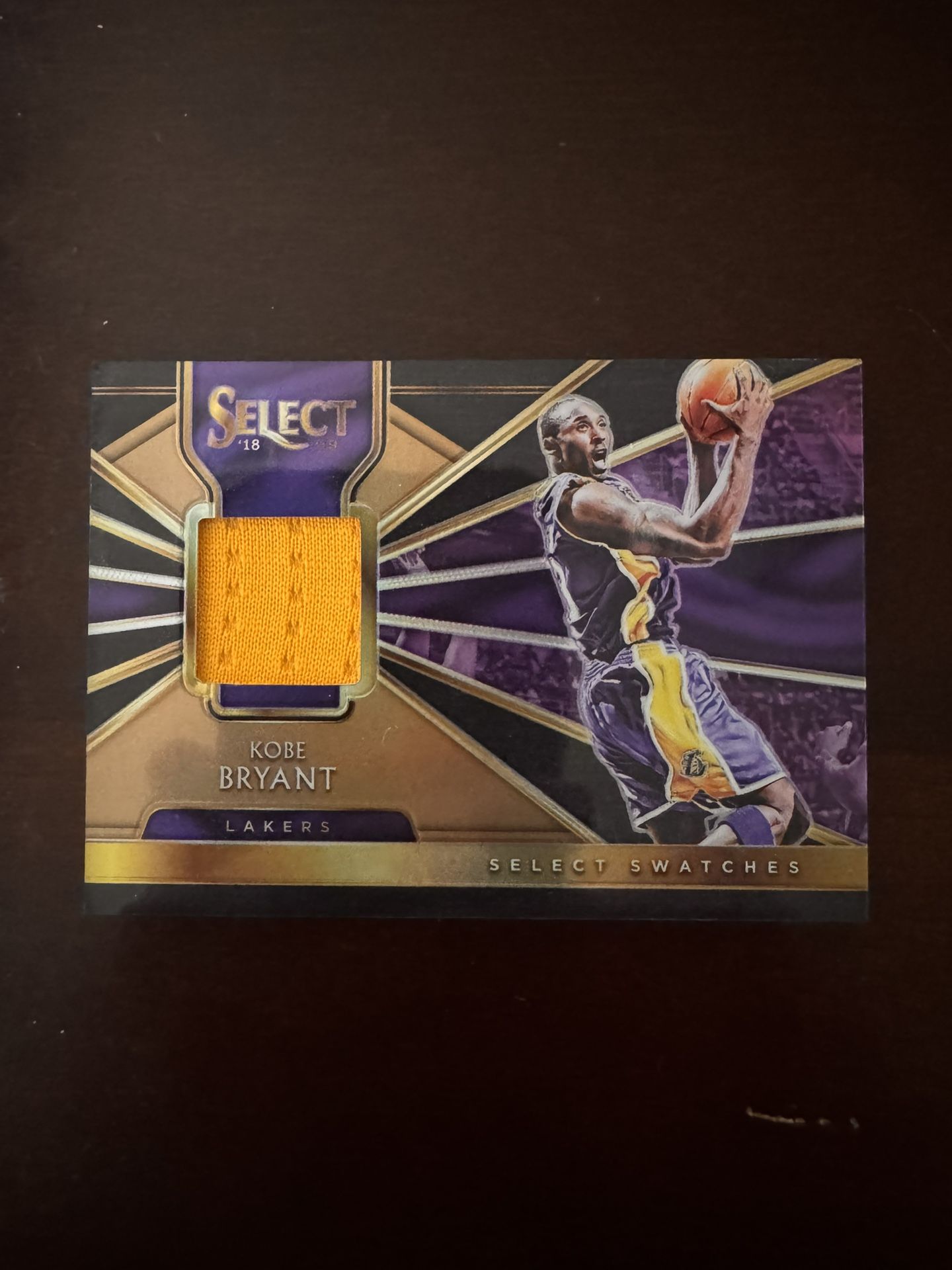 2018 Kobe Bryant Select Swatches /49 Game Worn Jersey LA Lakers