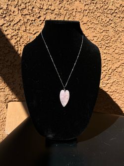 Rose Quartz Necklace Heart shaped