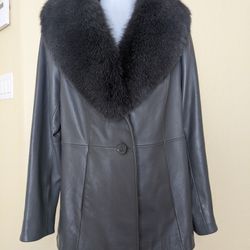 Preston & York Leather Coat 