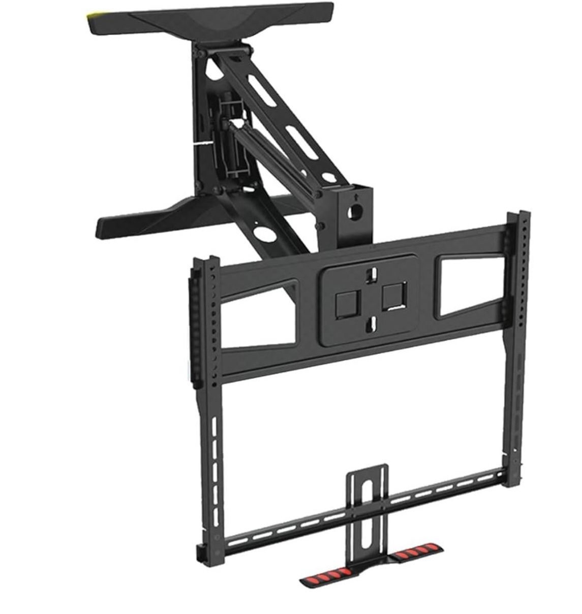 Monoprice Above Fireplace Pull-Down Full-Motion Articulating TV Wall Mount Bracket - for TVs 55in to 100in Max Weight 154lbs VESA Patterns Up to 800x4