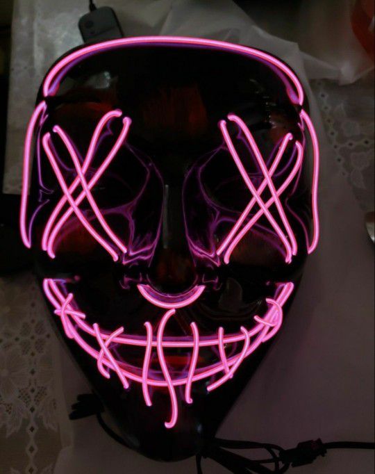 Purple Led Light up Purge Mask