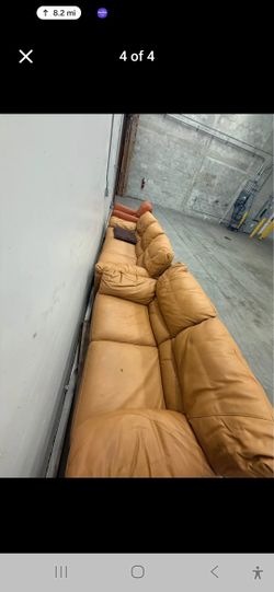 Orange Leather Couch