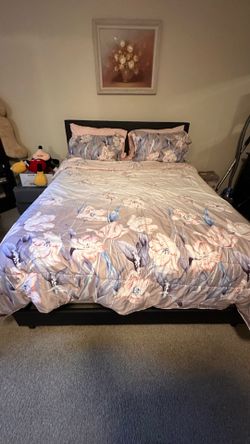 Queen bed, and mattress