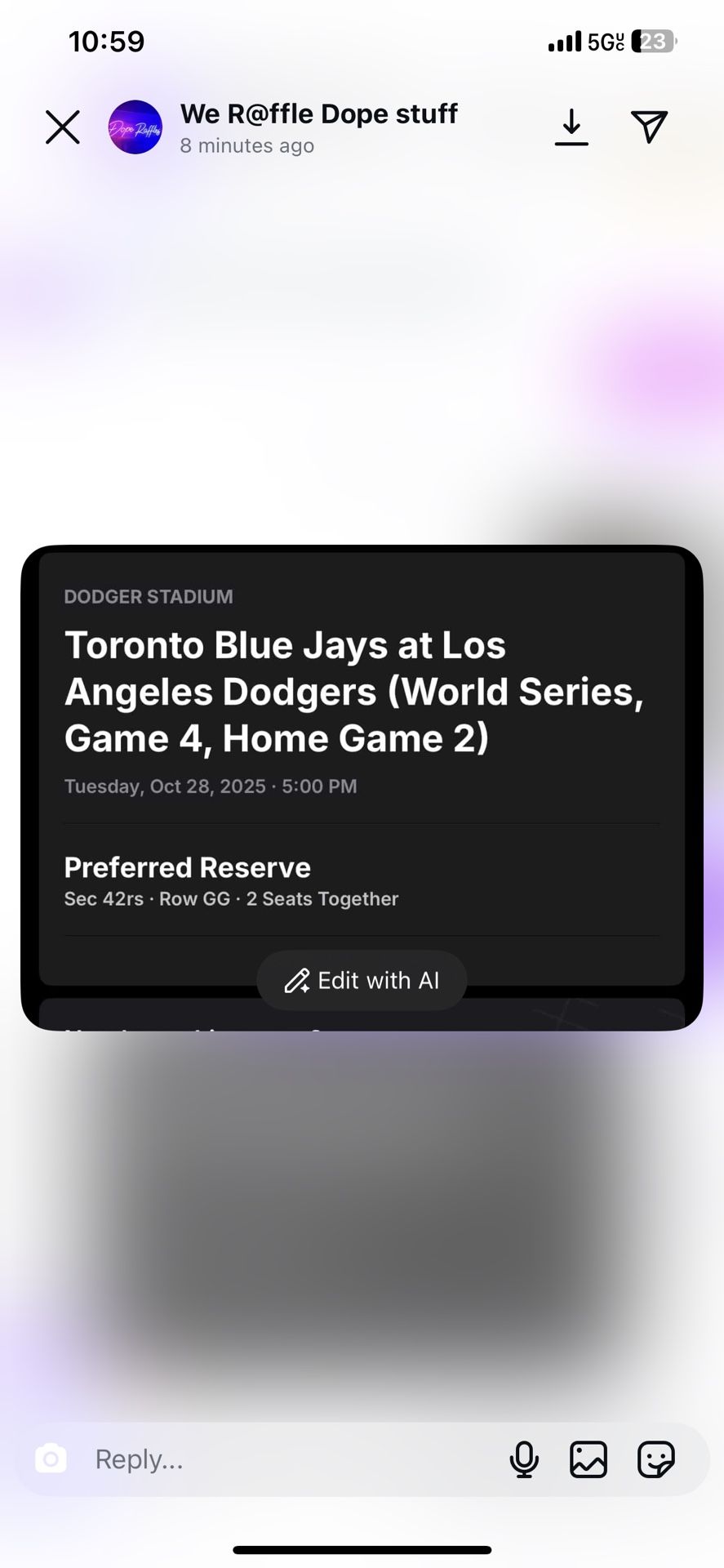 Dodgers Tickets ๐๏ธ 10-28