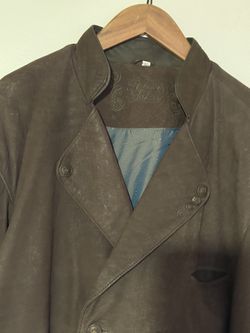 Brown Double Breasted Suede Blazer