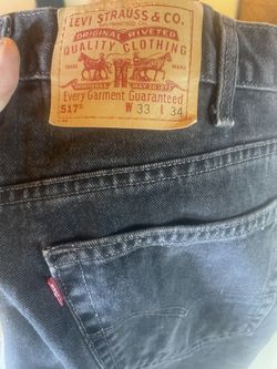 Vtg Levi's 517 Black Bootcut Jeans Made in USA 524 Factory El Paso W33 L34