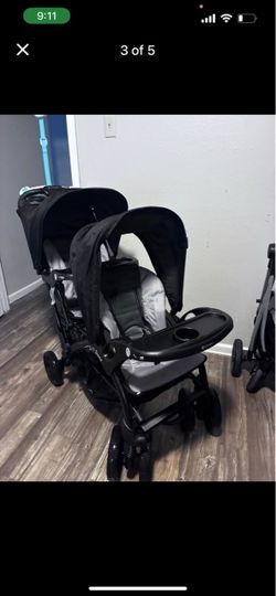 Double stroller with infant seat