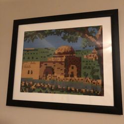 Crocheted Mindcraft Themed Picture Framed