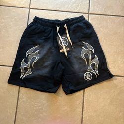 Hellstar Black Shorts with Graphic Print