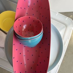 Watermelon dish with 3 bowls