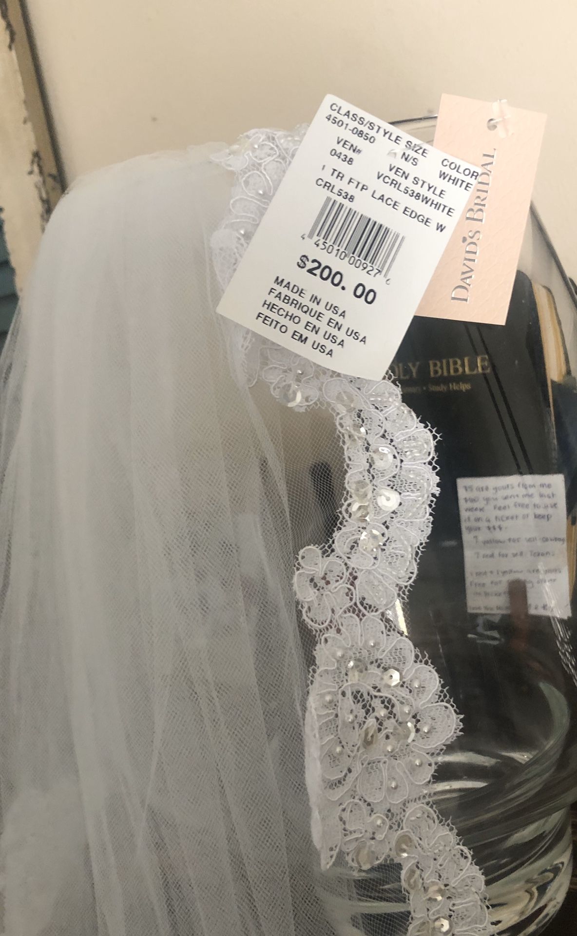 White wedding veil