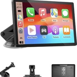 9'' Wireless CarPlay & Android Auto - Smart Portable Touchscreen with Bluetooth/FM, Mirror Link, Voice Control, GPS Navigation, Hands-Free Calling