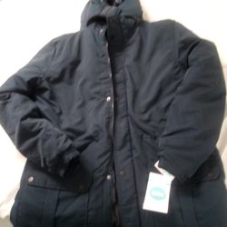 Totes Weather Resistant Navy Blue Puffer Coat 