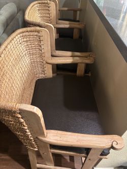 Martha Stewart Playa Handcrafted Rattan Counter Stool