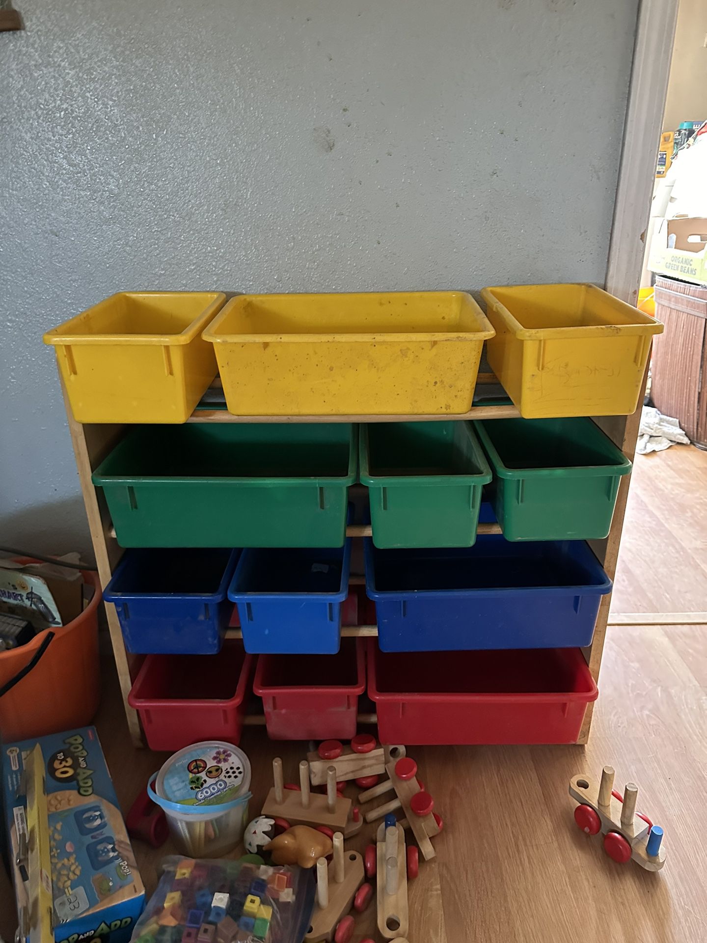 Children Wooden/ Plastic Toy  Storage Rack 