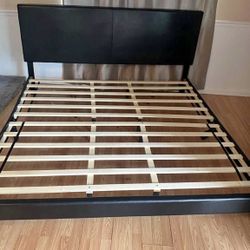 Queen Bed Frame Black Brown *Pick Up only*