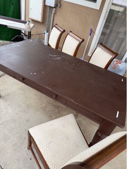 Table and four chairs