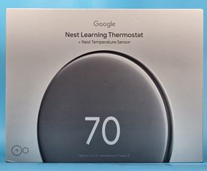 Google Nest Learning Thermostat (4th Gen) with Temperature Sensor Energy-Saving Smart Thermostat