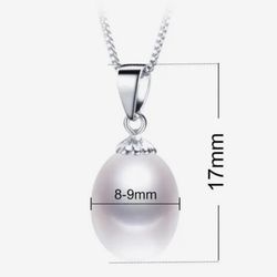 925 Sterling Silver, Natural, Freshwater, Pink Solitaire, Pearl Necklace [PEN107]