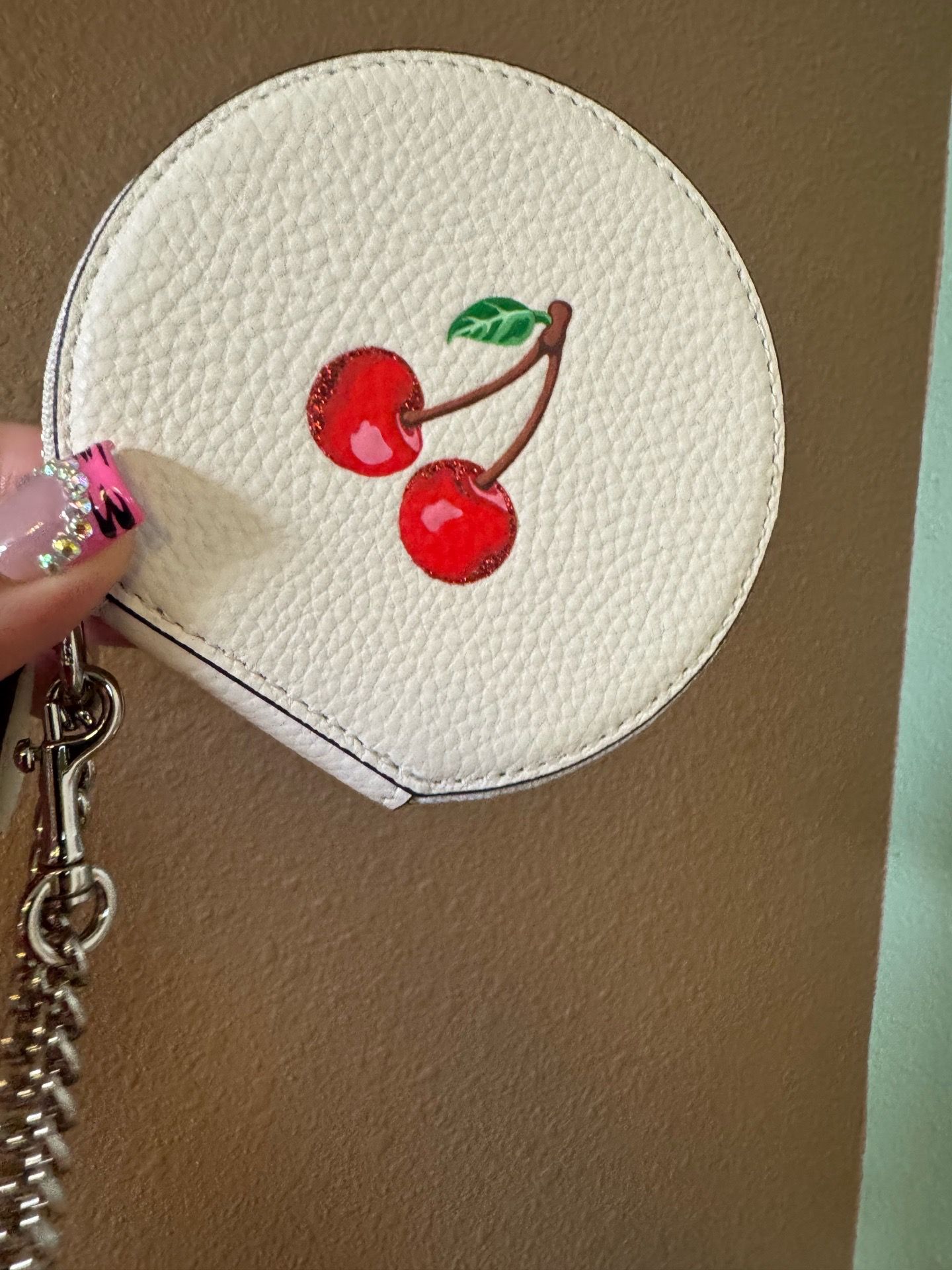 Coach cherry coin pouch