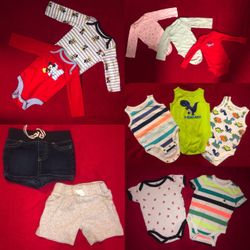 Baby Boy Summer Lot Bodysuits Shorts Disney Mickey Gap Polo Carters