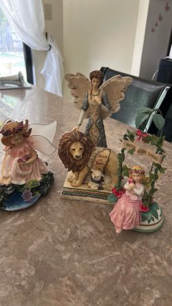 Set of 3 Vintage Angel & Fairy Statues