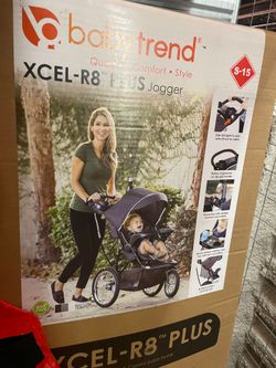 Baby Trend Xcel-R8 Plus Jogging Stroller with LED Lights, Liberty Grey