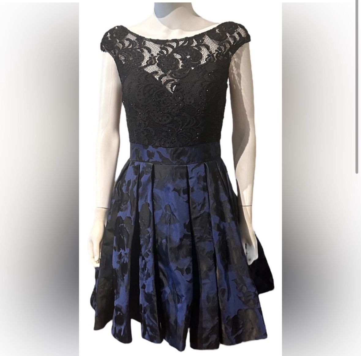 Jovani black and blue cocktail/ prom dress.. Style #: 35282