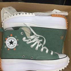 Converse All star Hike Green Floral Design