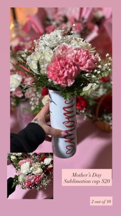 Sublimation cup with flowers for Mother’s Day