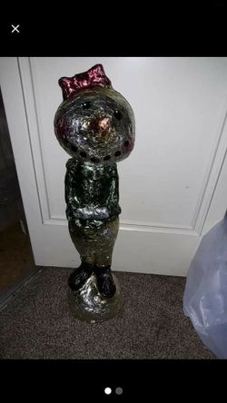 Very cute unique tall snow girl