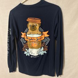 Navy Long Sleeve Pugkin Spice Shirt