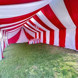 20x30 Con/with Drapes Any Color Ur Choice And Tables/chairs 