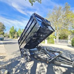 NEW DUMP TRAILER 12X8X4 12000 LBS
ROLLING TARP--SPARE TIRE,ELECTRIC BRAKES,HYDRAULIC SYSTEM,REMOTE CONTROL,IDEAL FOR HAULING, DEMOLITION, TRASH ETC,