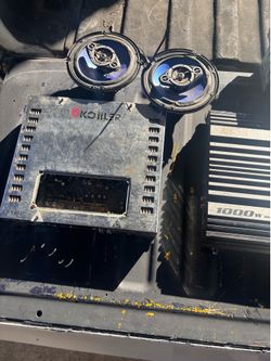 radio and speakers and amps