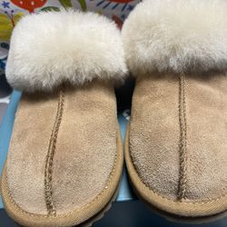 SIZE 5 CHESTNUT UGG COZY II SUEDE SLIP-ON SLIPPERS