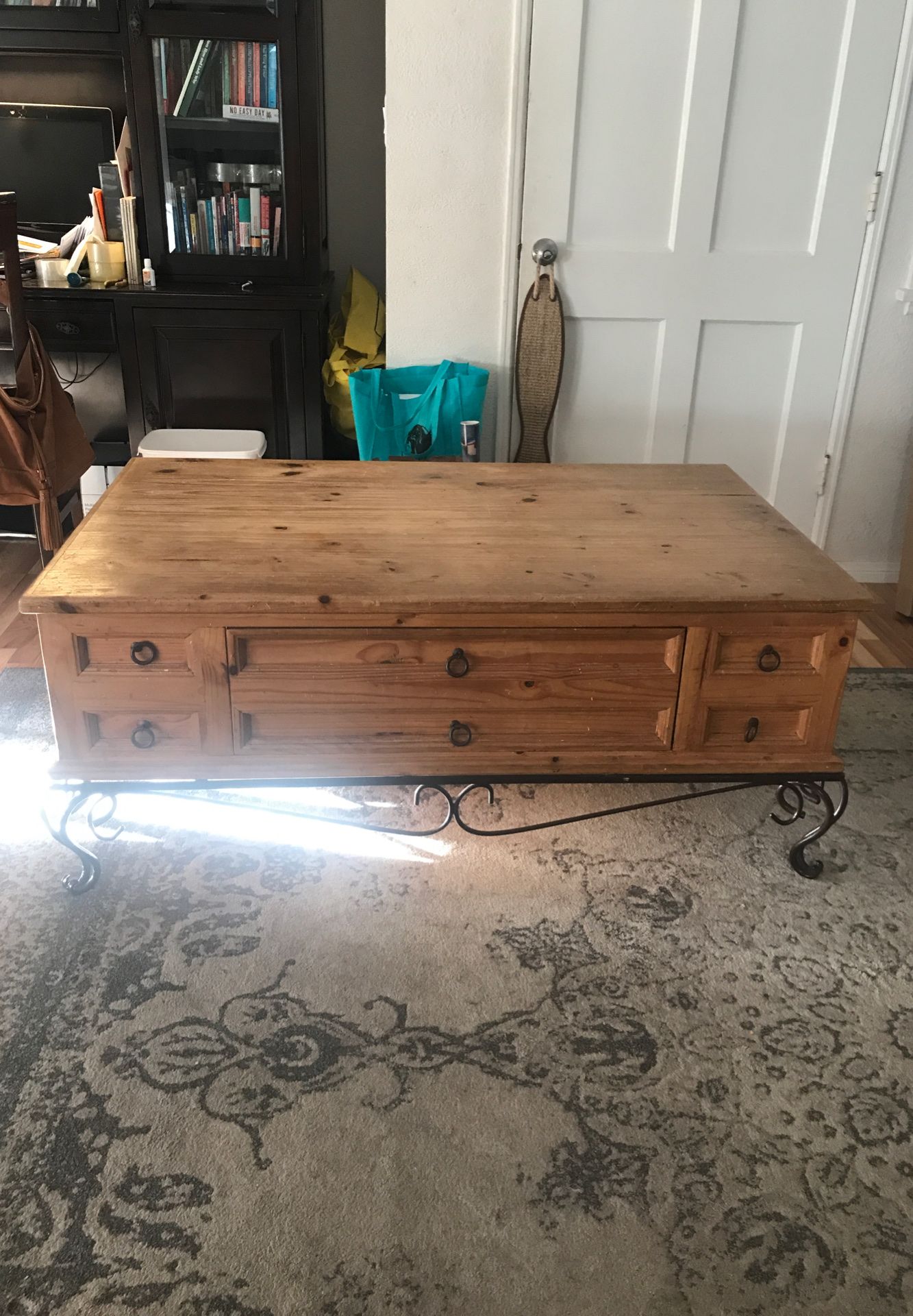 Large wooden coffee table