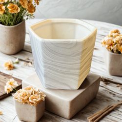 Marbled Colored Pot For Plants